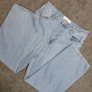 Just Black Denim Jeans Womens 30 Blue Light Wash Relaxed Fit Wide Leg Y2K Punk